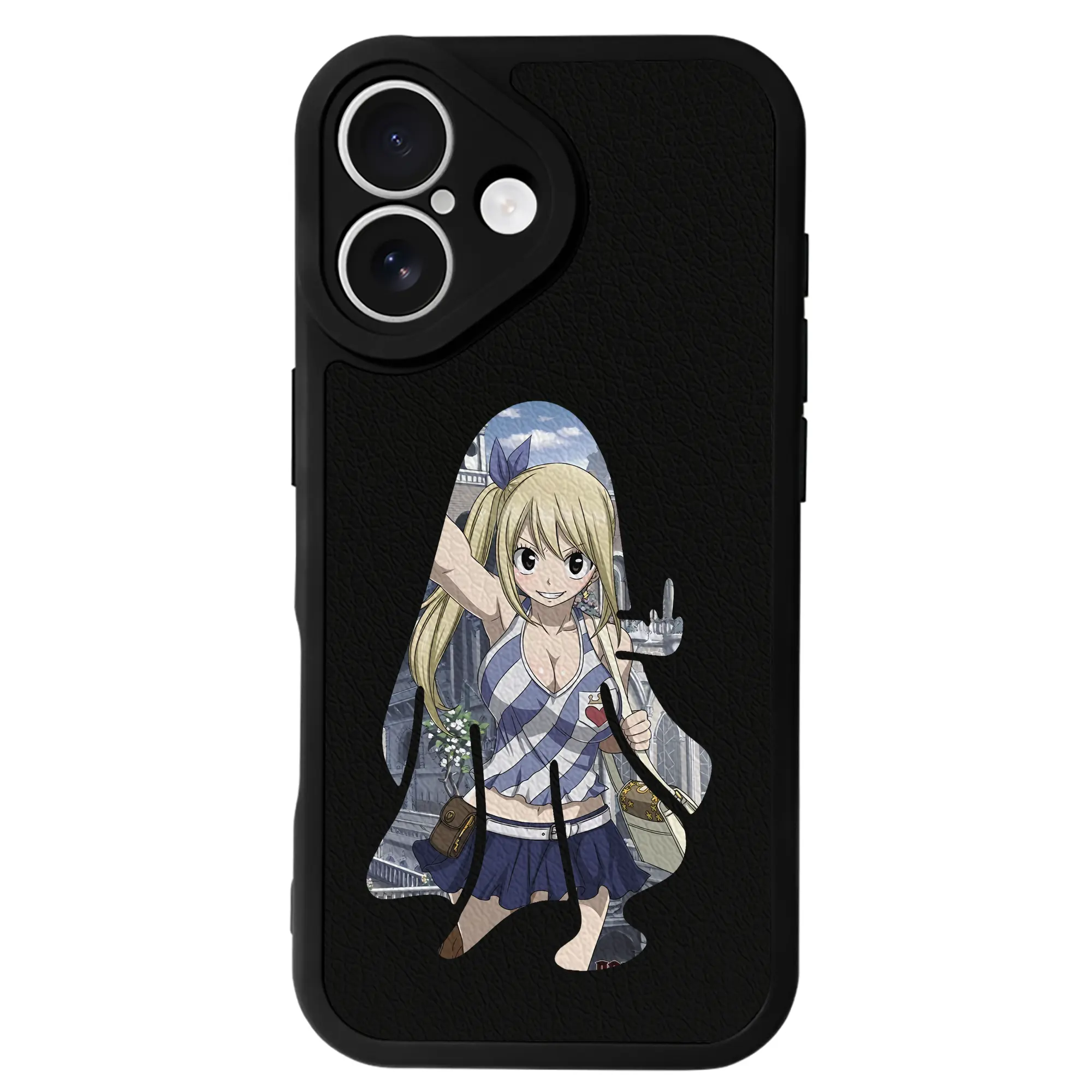 フェアリーテイル グッズ ルーシィ・ハートフィリア - IPhone 16シリーズ対応 ・ シリコンスマホケース ・ レザー調 ・ 高精度フィット ・ 耐衝撃 ・ ワイヤレス充電対応 ・ 精密カット